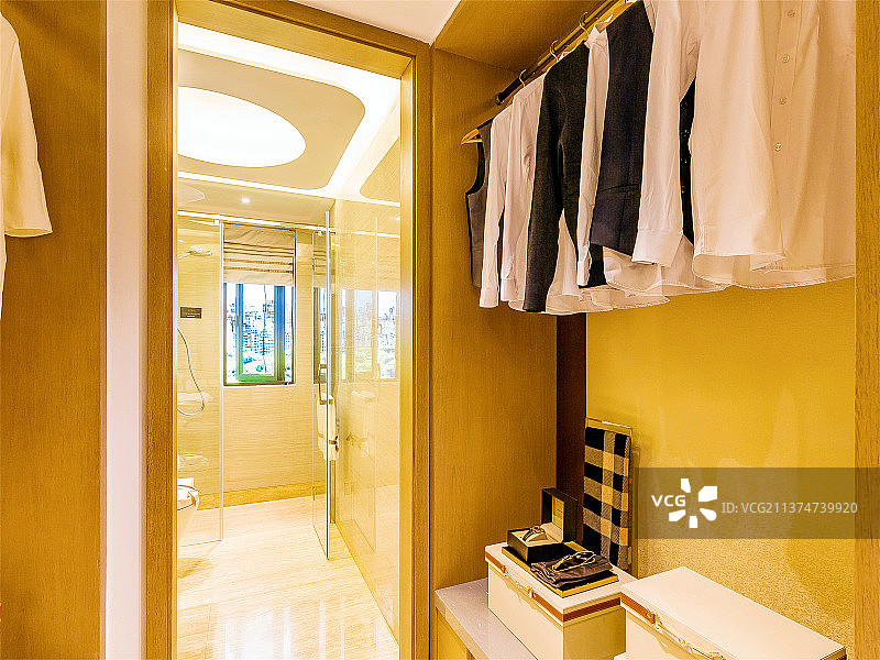 不同室内装修设计的衣帽间图片素材