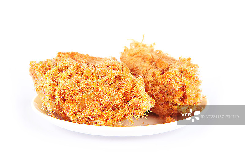 盘子里的肉松面包图片素材