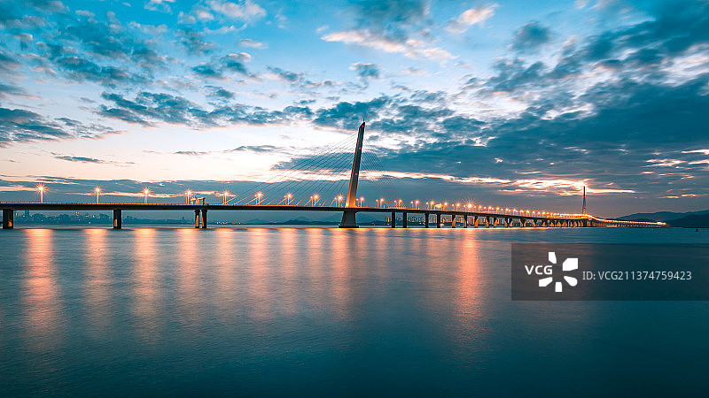 深圳湾日出图片素材