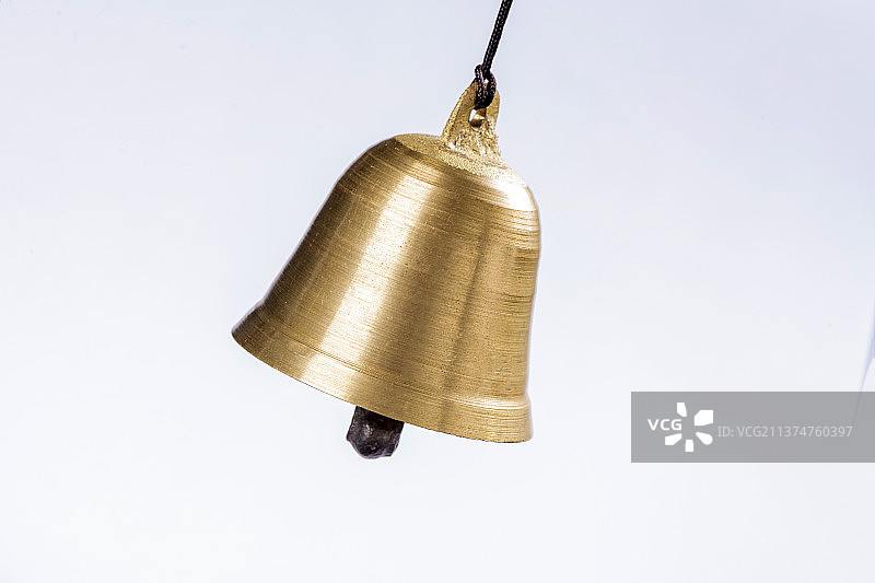 一个铜铃铛特写图片素材