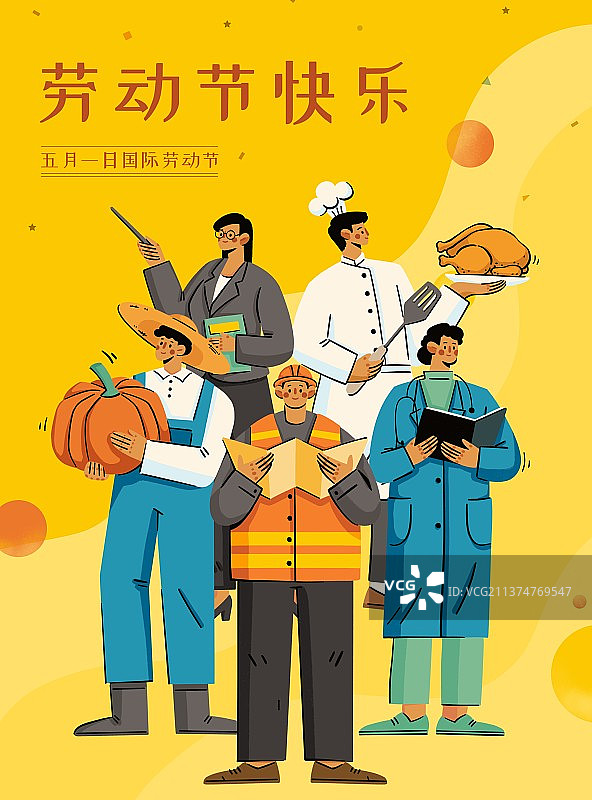 五一劳动节-各行各业工作者图片素材