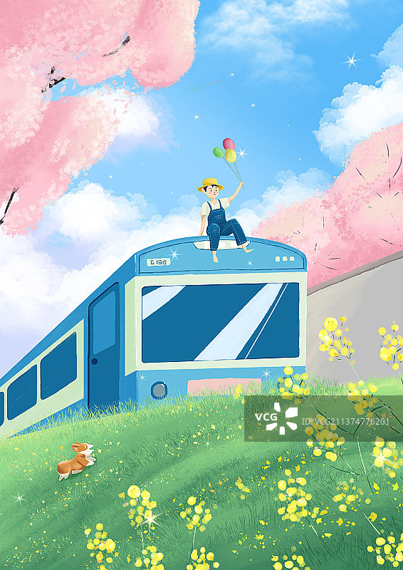 开往春天的列车图片素材
