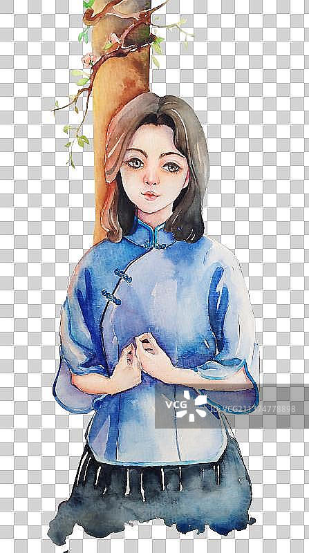 恬静少女图片素材