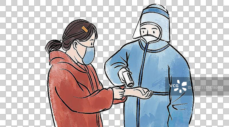 逆行者，守护城市的白衣天使检测核酸测体温图片素材