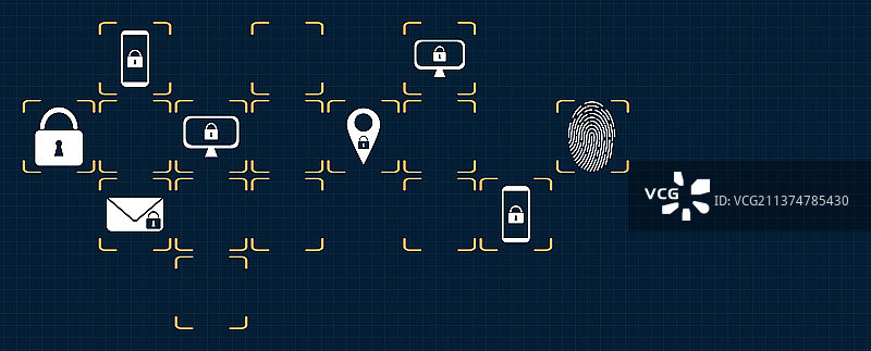 带有关闭小锁的互联网安全技术概念图图片素材