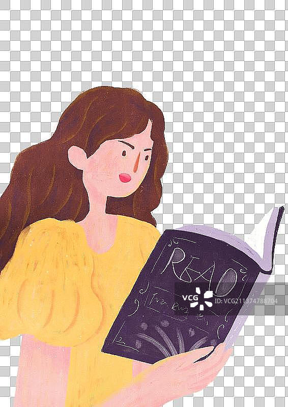 女孩在读书阅读日图片素材