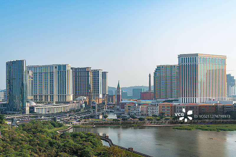 澳门氹仔酒店娱乐场建筑群城市风光图片素材