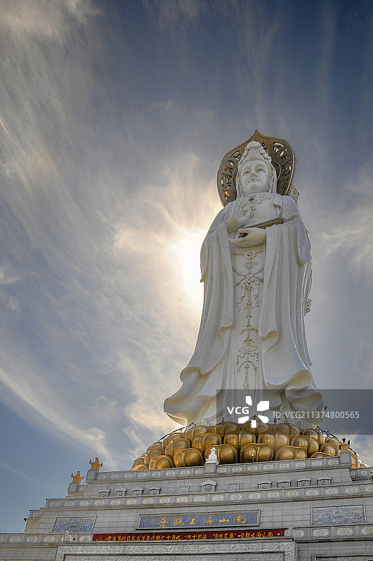 南海观音海南三亚佛教地标雕像图片素材