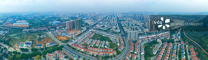 柳州鹿寨县城建筑全景图片素材