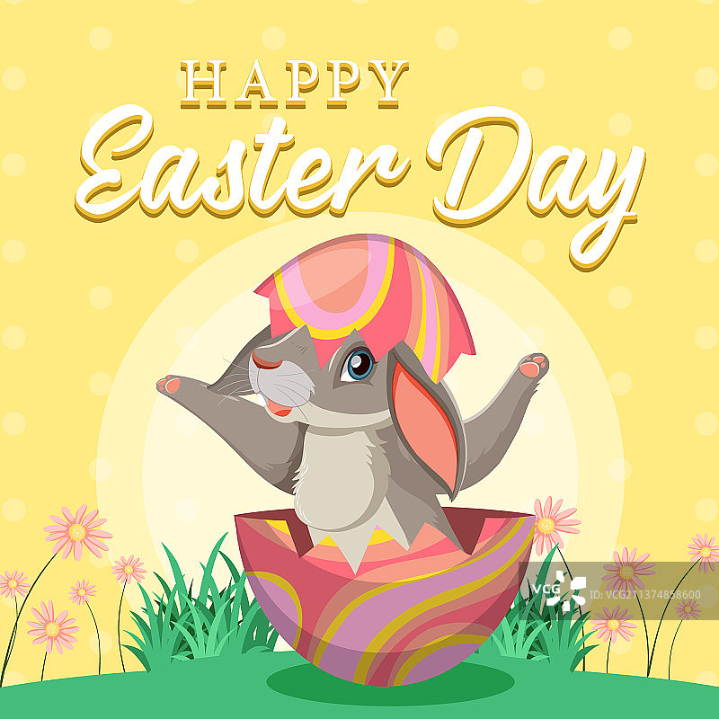 彩蛋兔子复活节设计素材图片素材