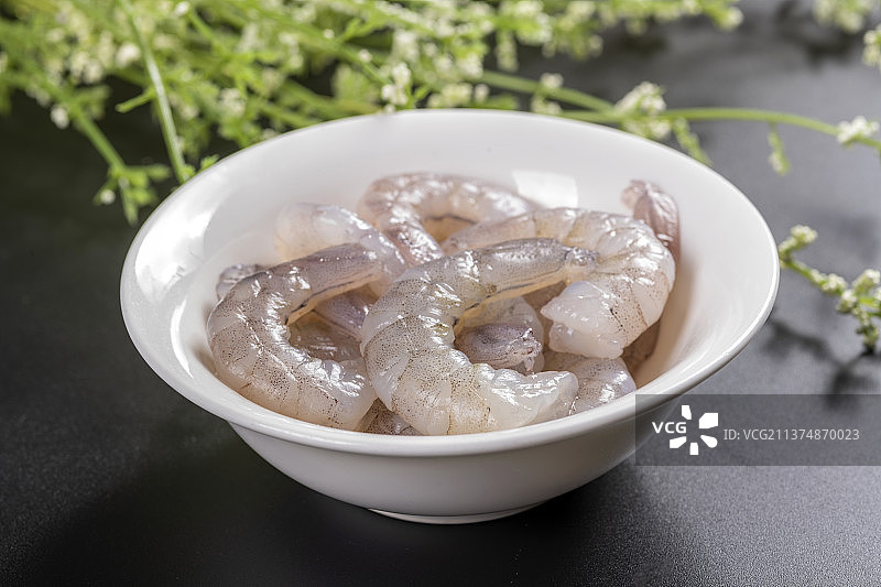一盘虾仁特写图片素材