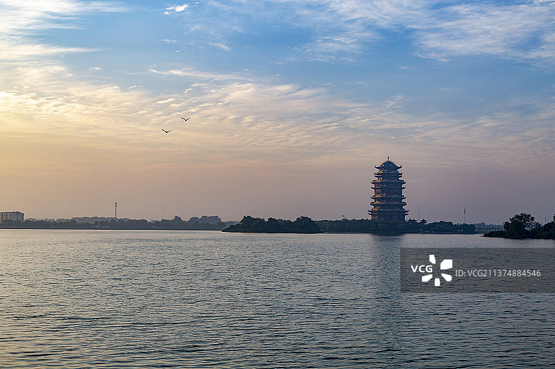 滨州黄河楼蒲湖风景区图片素材