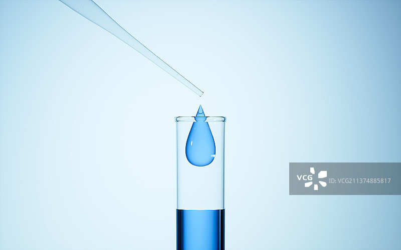 滴管与试管3D渲染图片素材