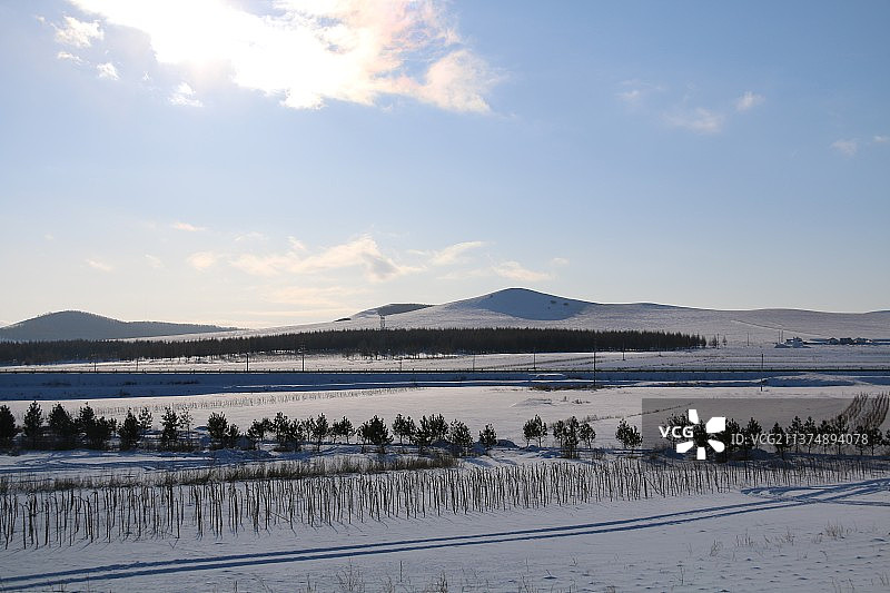 呼伦贝尔雪景图片素材