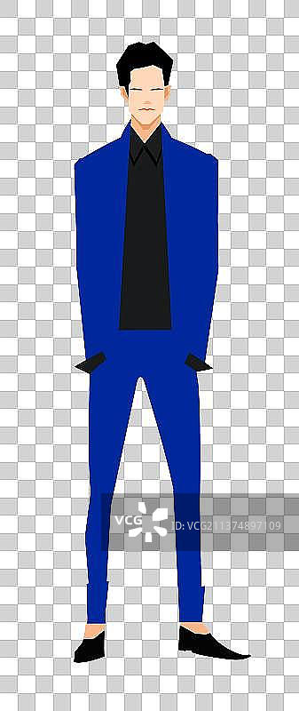 时尚西装男士帅哥男装人物插画元素图片素材