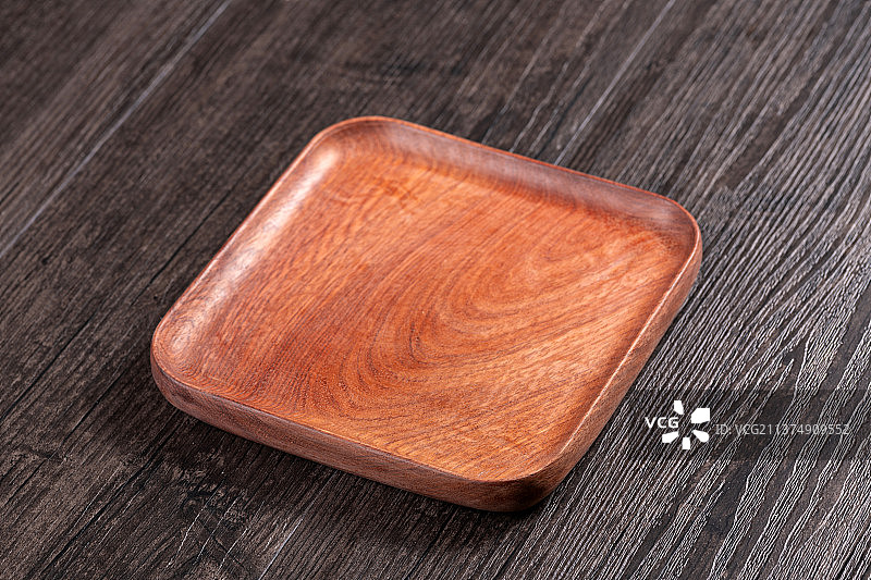 木托盘木勺特写图片素材