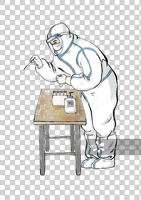 抗击疫情插画元素图片素材