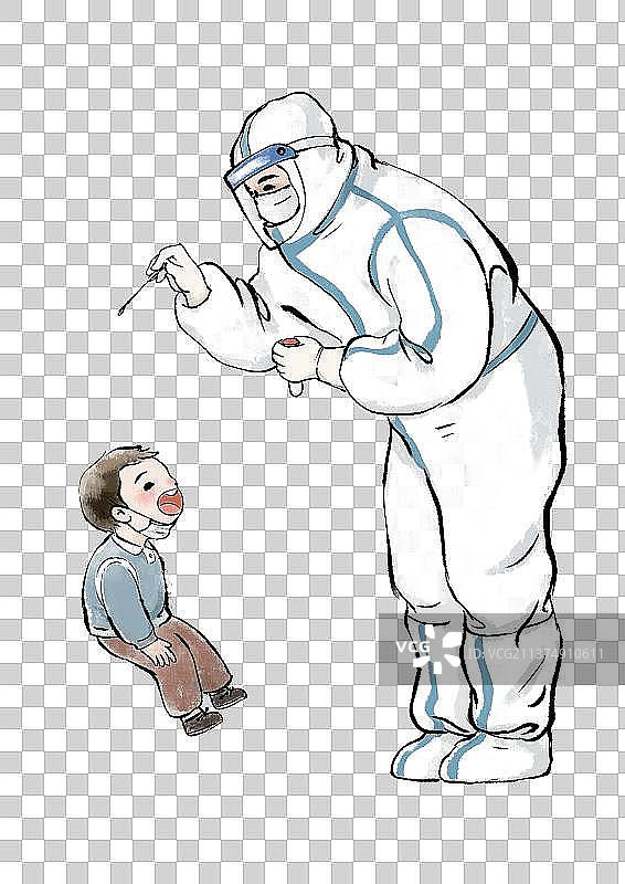 抗击疫情插画元素图片素材