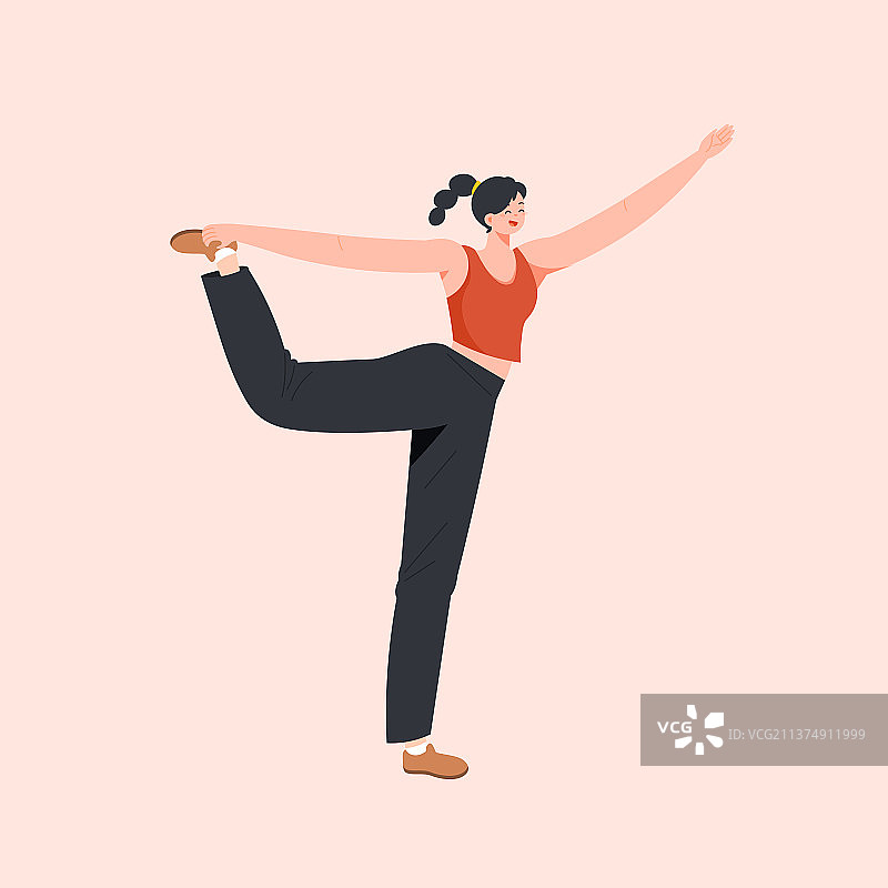 卡通女性女孩运动健康减肥瘦身训练智能家居居家生活方式妇女节购物节电商促销优惠消费网购渐变矢量插画图片素材