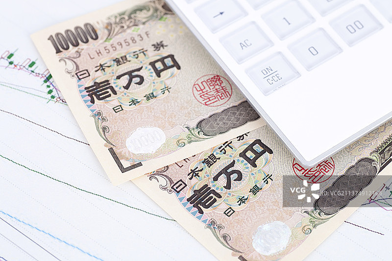 日元,计算器,K线图图片素材