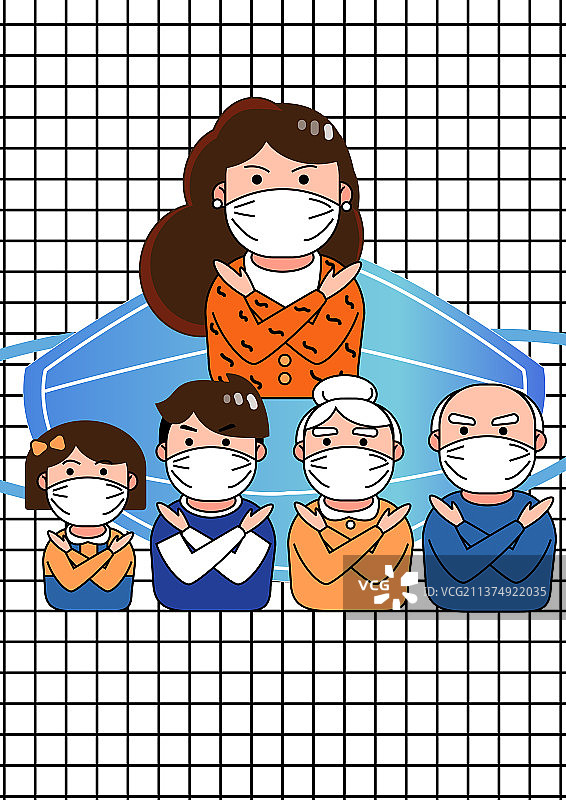 矢量插画口罩-2图片素材