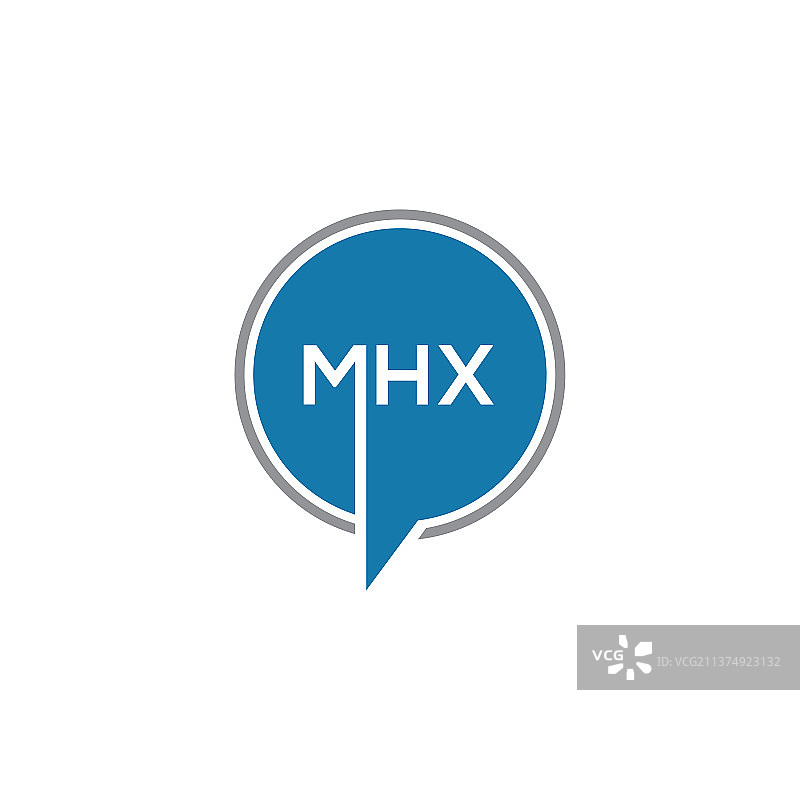 黑色背景上的MHX字母标志设计图片素材