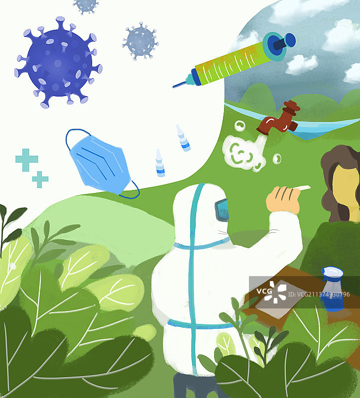 抗击疫情就是保护我们的健康保护我们的生活环境图片素材