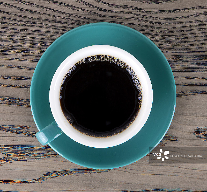 俯视一杯咖啡图片素材