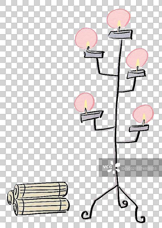 古代落地灯照明设备图片素材