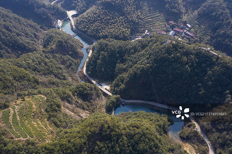 浙江省绍兴嵊州新昌江南民族村外婆坑图片素材