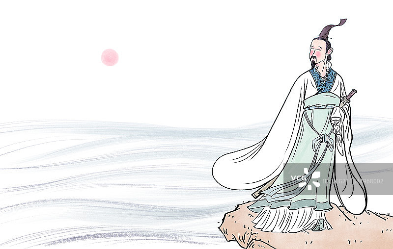 传统节日端午节屈原投汨罗江图片素材