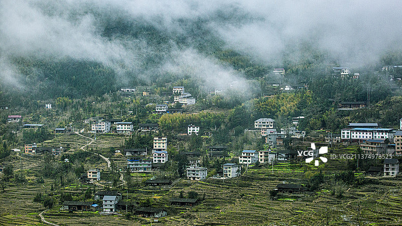 福建三明市尤溪梯田图片素材