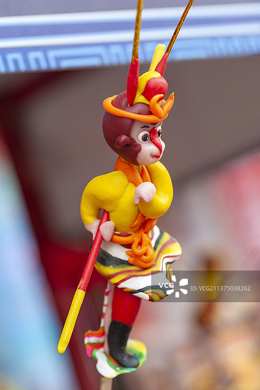 孙悟空猪八戒面人捏面人特写图片素材