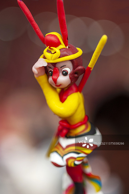 孙悟空猪八戒面人捏面人特写图片素材