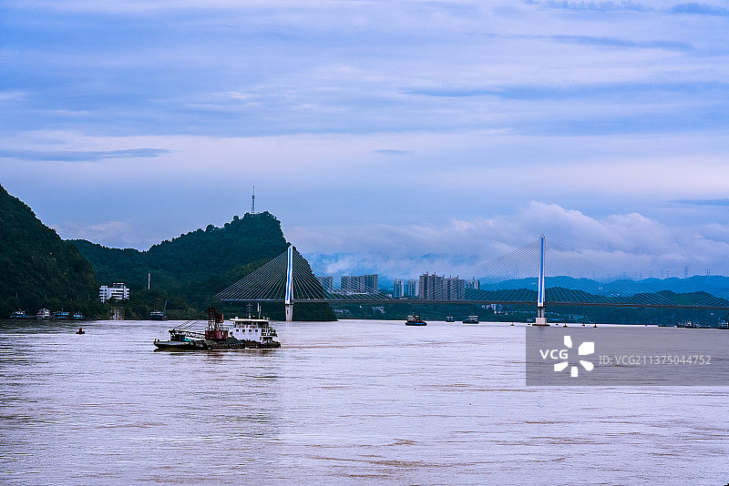 水墨宜昌磨基山图片素材