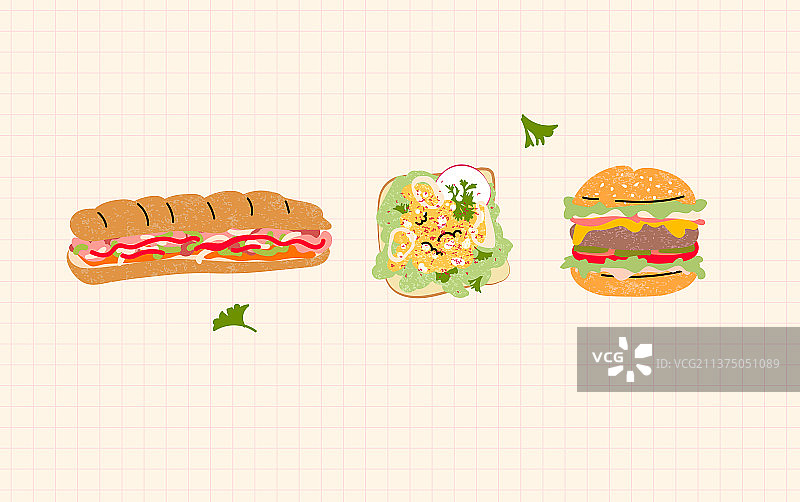 面包三明治汉堡早午餐图片素材