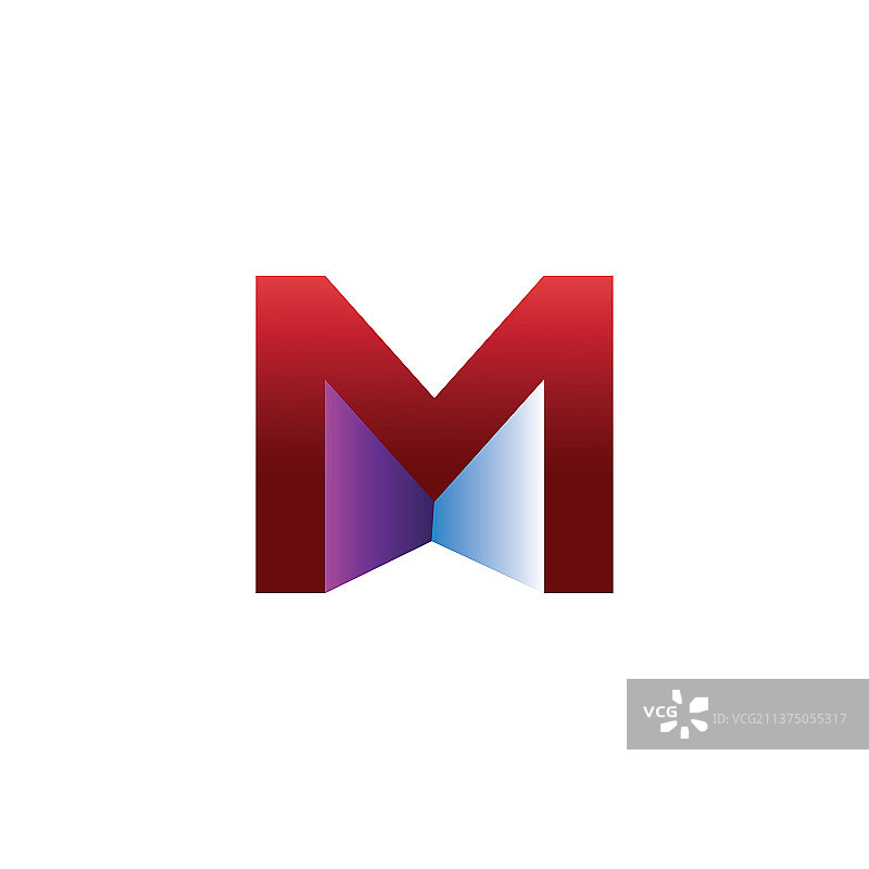 字母M彩色logo设计元素模板图片素材