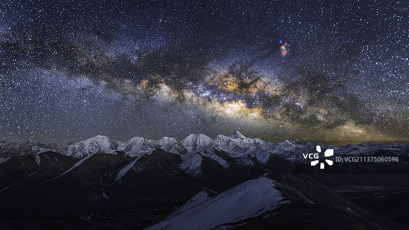 贡嘎雅哈垭口星空图片素材