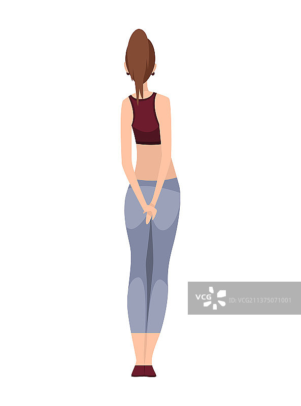 人物角色背面视图，卡通人物图片素材