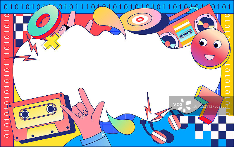 孟菲斯潮流时尚背景互联网商业促销活动海报图片素材