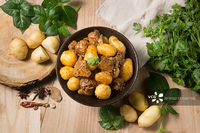 土豆烧肉排骨红烧肉图片素材
