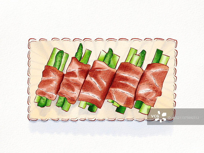 蔬菜培根卷图片素材