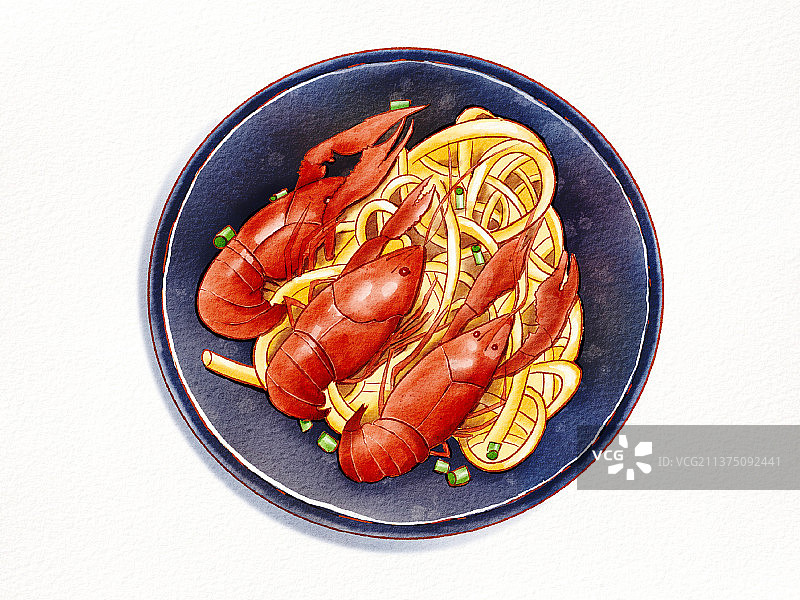 小龙虾盖面图片素材