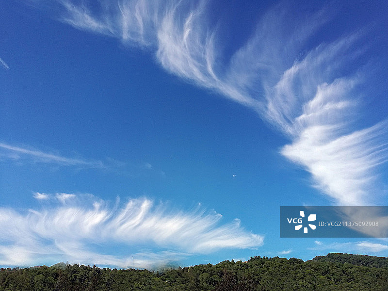 蓝天白云天高云淡天空美景图片素材