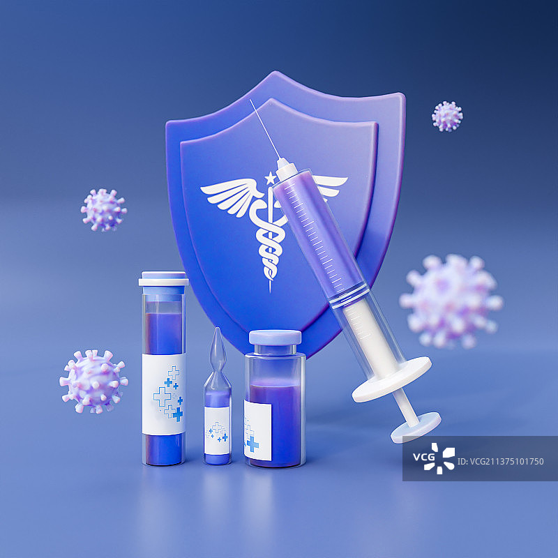 3D抗击疫情医疗元素主题插画图片素材