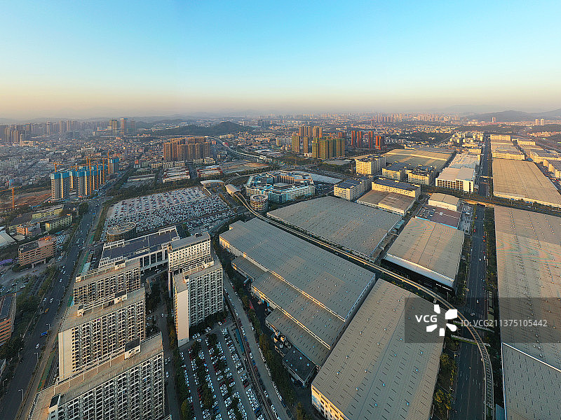 广东省深圳市坪山区比亚迪汽车总部航拍图片素材