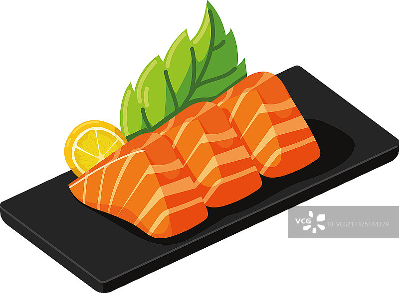 日式料理：新鲜三文鱼图片素材