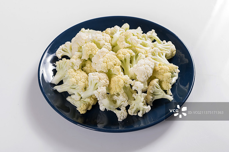 一盘新鲜蔬菜菜花特写图片素材