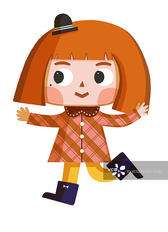 戴小帽的小女孩图片素材