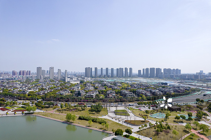 南京市江宁区九龙湖风光航拍图片素材